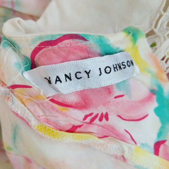 Vintage 80s Tropical Cottagecore Nancy Johnson dress size small - Picture 7 of 8